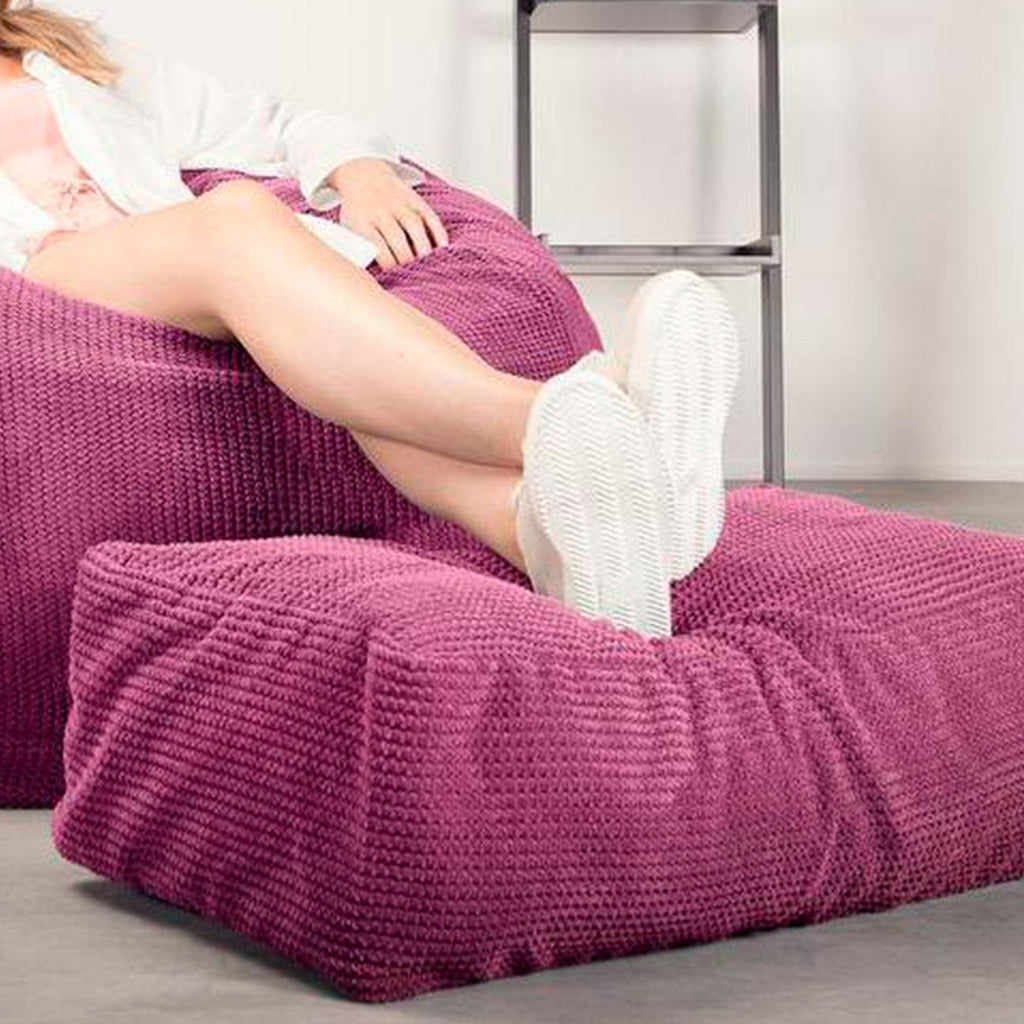 This Footstool is the accessory for the Lounge Sack range of bean bags. Filled with luxurious high quality memory foam pieces, this super soft footstool will cocoon your feet in blissful comfort from the moment you put your feet up.