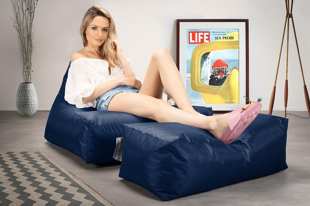 Our lounger bean bag. This Big Bertha Original Lounger bean bag is much loved for its laid back style, perfect for Lounging out.