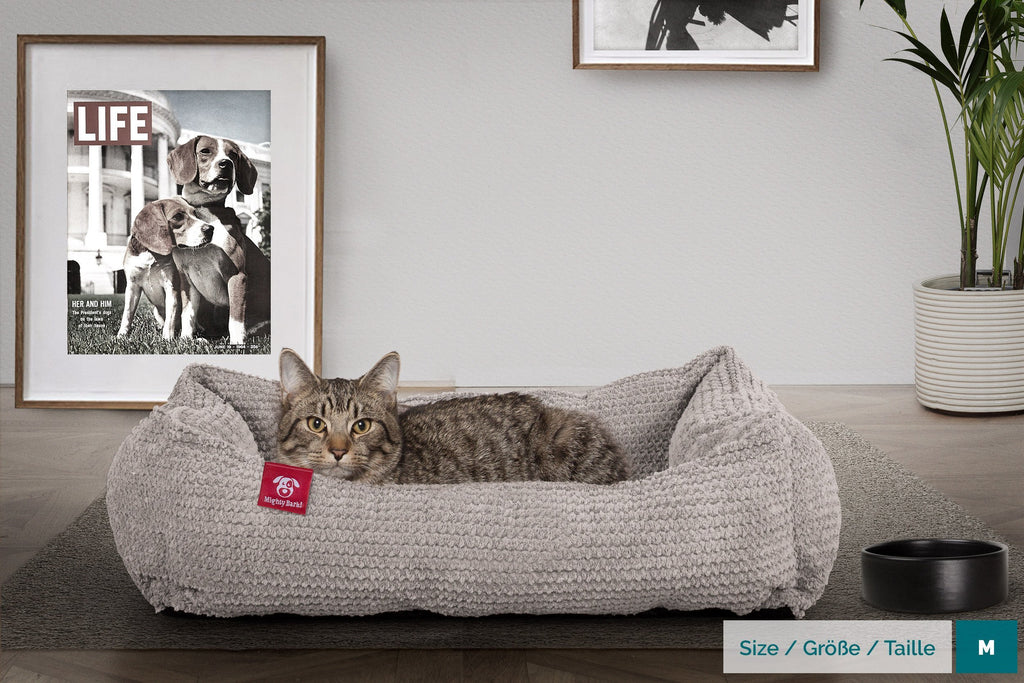 This luxurious memory foam cat bed by Mighty Bark is one comfortable place to be.
