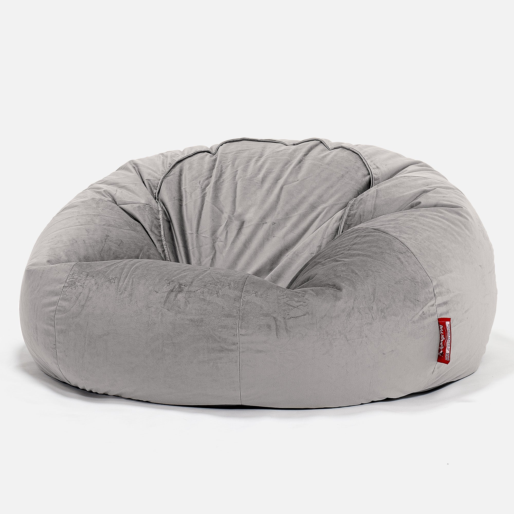 LOUNGE PUG Silver Luxury Bean Bag Sofa Beanbags Velvet – The
